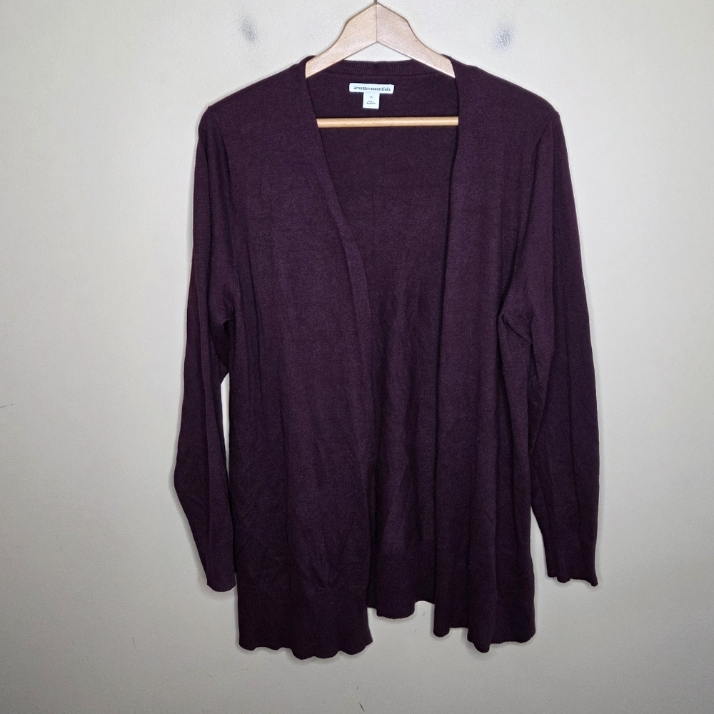Amazon Essentials | Burgundy Lightweight Open Front Cardigan Sweater Size XL